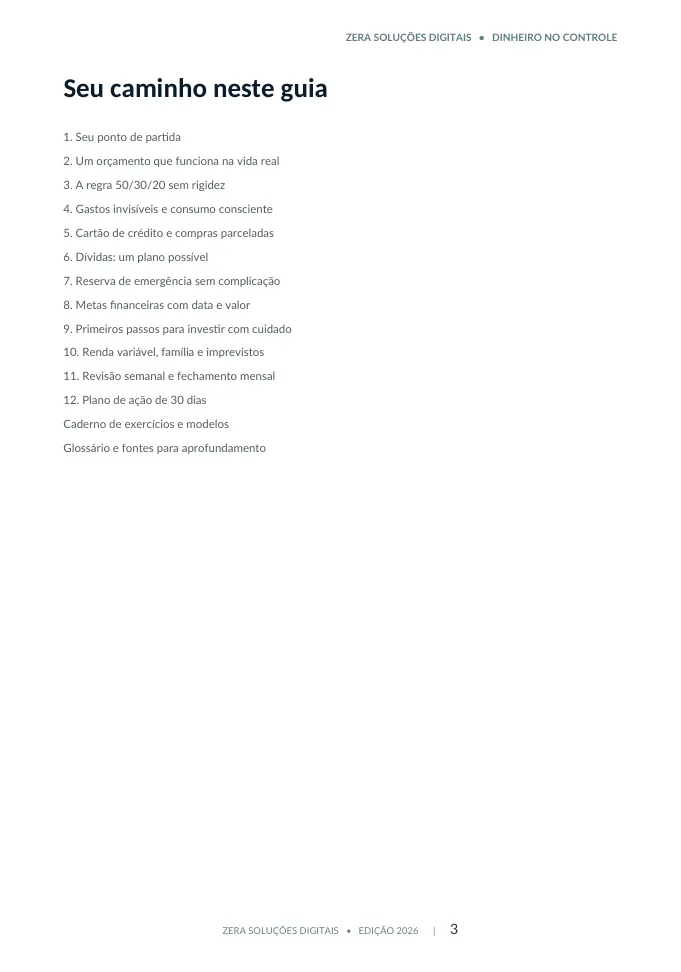 Página real do sumário do e-book