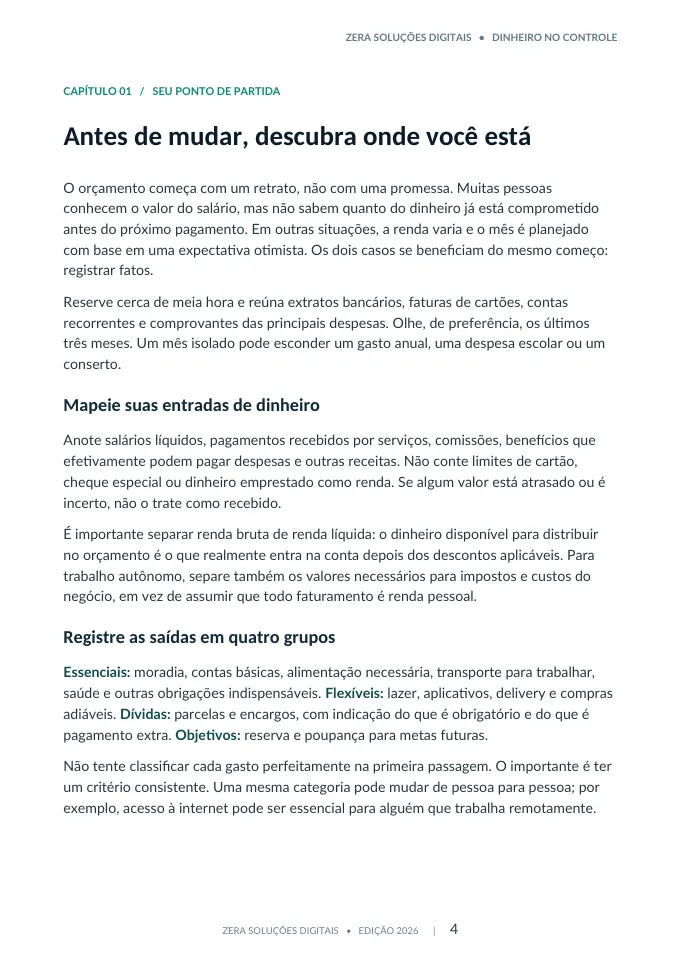 Página real do primeiro capítulo